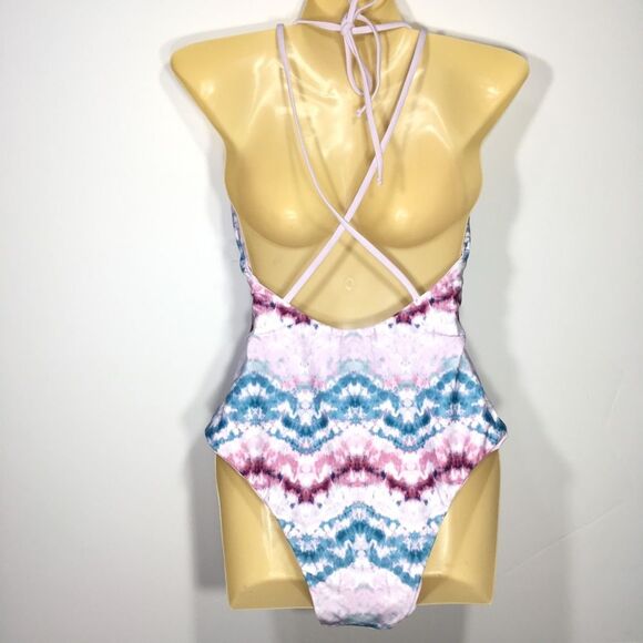 NWOT‎ B.SWIM MAKAI TIE DYE REVERSIBLE ONE PIECE SWIMSUIT LARGE - Picture 5 of 13